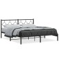 vidaXL Estructura de cama con cabecero metal negro 183x213 cm