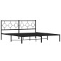 vidaXL Estructura de cama con cabecero metal negro 183x213 cm