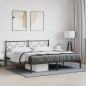 vidaXL Estructura de cama con cabecero metal negro 183x213 cm