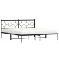 vidaXL Estructura de cama con cabecero metal negro 183x213 cm