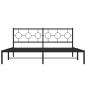 vidaXL Estructura de cama con cabecero metal negro 183x213 cm