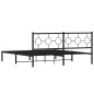 vidaXL Estructura de cama con cabecero metal negro 183x213 cm
