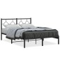vidaXL Estructura de cama con cabecero metal negro 135x190 cm vidaXL Estructura de cama con cabecero metal negro 135x190 cm