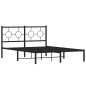 vidaXL Estructura de cama con cabecero metal negro 135x190 cm vidaXL Estructura de cama con cabecero metal negro 135x190 cm