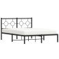 vidaXL Estructura de cama con cabecero metal negro 135x190 cm vidaXL Estructura de cama con cabecero metal negro 135x190 cm