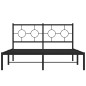 vidaXL Estructura de cama con cabecero metal negro 135x190 cm vidaXL Estructura de cama con cabecero metal negro 135x190 cm