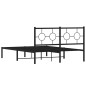vidaXL Estructura de cama con cabecero metal negro 135x190 cm vidaXL Estructura de cama con cabecero metal negro 135x190 cm
