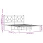 vidaXL Estructura de cama con cabecero metal negro 135x190 cm vidaXL Estructura de cama con cabecero metal negro 135x190 cm