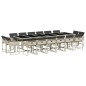 vidaXL Set comedor jardín y cojines 17 pzas ratán sintético gris claro vidaXL Set comedor jardín y cojines 17 pzas ratán sintético gris claro