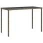 vidaXL Mesa de jardín superficie de vidrio ratán PE gris 115x54x74 cm vidaXL Mesa de jardín superficie de vidrio ratán PE gris 115x54x74 cm