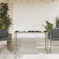 vidaXL Mesa de jardín superficie de vidrio ratán PE gris 115x54x74 cm vidaXL Mesa de jardín superficie de vidrio ratán PE gris 115x54x74 cm
