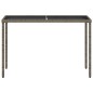 vidaXL Mesa de jardín superficie de vidrio ratán PE gris 115x54x74 cm vidaXL Mesa de jardín superficie de vidrio ratán PE gris 115x54x74 cm