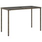vidaXL Mesa de jardín superficie de vidrio ratán PE gris 115x54x74 cm vidaXL Mesa de jardín superficie de vidrio ratán PE gris 115x54x74 cm