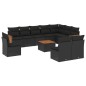 vidaXL Set de sofás de jardín 11 pzas y cojines ratán sintético negro vidaXL Set de sofás de jardín 11 pzas y cojines ratán sintético negro