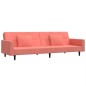 vidaXL Sofá cama de 2 plazas con dos almohadas terciopelo rosa vidaXL Sofá cama de 2 plazas con dos almohadas terciopelo rosa