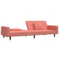 vidaXL Sofá cama de 2 plazas con dos almohadas terciopelo rosa vidaXL Sofá cama de 2 plazas con dos almohadas terciopelo rosa