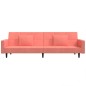 vidaXL Sofá cama de 2 plazas con dos almohadas terciopelo rosa vidaXL Sofá cama de 2 plazas con dos almohadas terciopelo rosa