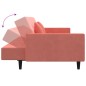 vidaXL Sofá cama de 2 plazas con dos almohadas terciopelo rosa vidaXL Sofá cama de 2 plazas con dos almohadas terciopelo rosa
