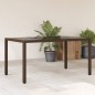 vidaXL Mesa de jardín superficie de vidrio ratán PE marrón 150x90x75cm vidaXL Mesa de jardín superficie de vidrio ratán PE marrón 150x90x75cm
