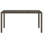 vidaXL Mesa de jardín superficie de vidrio ratán PE marrón 150x90x75cm vidaXL Mesa de jardín superficie de vidrio ratán PE marrón 150x90x75cm