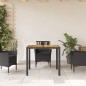 vidaXL Mesa de jardín superficie madera acacia ratán negro 90x90x75 cm vidaXL Mesa de jardín superficie madera acacia ratán negro 90x90x75 cm