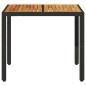 vidaXL Mesa de jardín superficie madera acacia ratán negro 90x90x75 cm vidaXL Mesa de jardín superficie madera acacia ratán negro 90x90x75 cm