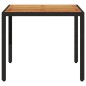 vidaXL Mesa de jardín superficie madera acacia ratán negro 90x90x75 cm vidaXL Mesa de jardín superficie madera acacia ratán negro 90x90x75 cm