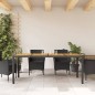 vidaXL Mesa de jardín superficie madera acacia ratán negro 190x90x75cm vidaXL Mesa de jardín superficie madera acacia ratán negro 190x90x75cm