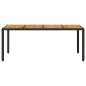 vidaXL Mesa de jardín superficie madera acacia ratán negro 190x90x75cm vidaXL Mesa de jardín superficie madera acacia ratán negro 190x90x75cm