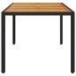 vidaXL Mesa de jardín superficie madera acacia ratán negro 190x90x75cm vidaXL Mesa de jardín superficie madera acacia ratán negro 190x90x75cm