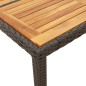 vidaXL Mesa de jardín superficie madera acacia ratán negro 190x90x75cm vidaXL Mesa de jardín superficie madera acacia ratán negro 190x90x75cm