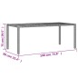 vidaXL Mesa de jardín superficie madera acacia ratán negro 190x90x75cm vidaXL Mesa de jardín superficie madera acacia ratán negro 190x90x75cm
