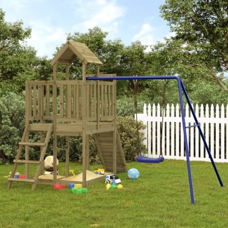 vidaXL Parque infantil de exterior madera de pino impregnada