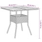 vidaXL Mesa de jardín superficie de madera ratán PE gris 80x80x75 cm