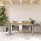 vidaXL Mesa de jardín superficie madera acacia ratán gris 150x90x75cm vidaXL Mesa de jardín superficie madera acacia ratán gris 150x90x75cm