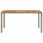 vidaXL Mesa de jardín superficie madera acacia ratán gris 150x90x75cm vidaXL Mesa de jardín superficie madera acacia ratán gris 150x90x75cm