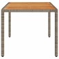 vidaXL Mesa de jardín superficie madera acacia ratán gris 150x90x75cm vidaXL Mesa de jardín superficie madera acacia ratán gris 150x90x75cm