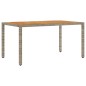 vidaXL Mesa de jardín superficie madera acacia ratán gris 150x90x75cm vidaXL Mesa de jardín superficie madera acacia ratán gris 150x90x75cm