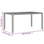 vidaXL Mesa de jardín superficie madera acacia ratán gris 150x90x75cm vidaXL Mesa de jardín superficie madera acacia ratán gris 150x90x75cm