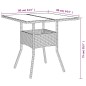 vidaXL Mesa de jardín superficie de vidrio ratán PE gris 80x80x75 cm vidaXL Mesa de jardín superficie de vidrio ratán PE gris 80x80x75 cm