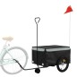 vidaXL Remolque para bicicleta hierro negro y gris 45 kg vidaXL Remolque para bicicleta hierro negro y gris 45 kg