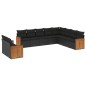 vidaXL Set de sofás de jardín 10 pzas cojines ratán sintético negro vidaXL Set de sofás de jardín 10 pzas cojines ratán sintético negro
