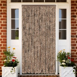 vidaXL Cortina antimoscas chenilla beige y marrón oscuro 56x185 cm