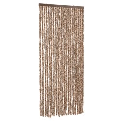 vidaXL Cortina antimoscas chenilla beige y marrón oscuro 56x185 cm