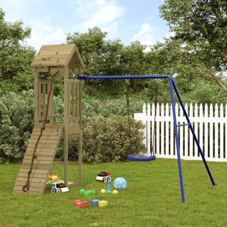 vidaXL Parque infantil de exterior madera de pino impregnada