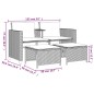 vidaXL Sofá de jardín 2 plazas con mesa y taburetes ratán PE negro vidaXL Sofá de jardín 2 plazas con mesa y taburetes ratán PE negro