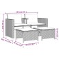 vidaXL Sofá jardín 2 plazas con mesa y taburetes ratán PE gris claro vidaXL Sofá jardín 2 plazas con mesa y taburetes ratán PE gris claro