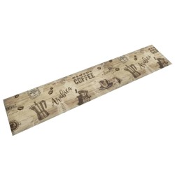 vidaXL Alfombra de cocina lavable terciopelo marrón café 60x300 cm