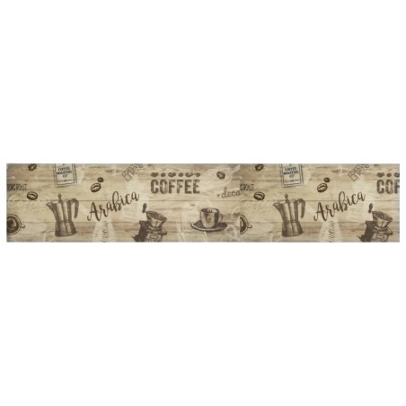 vidaXL Alfombra de cocina lavable terciopelo marrón café 60x300 cm