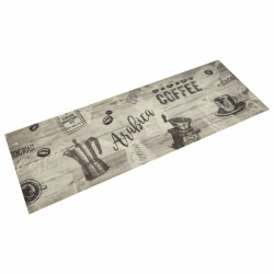 vidaXL Alfombra de cocina lavable terciopelo gris café 60x180 cm